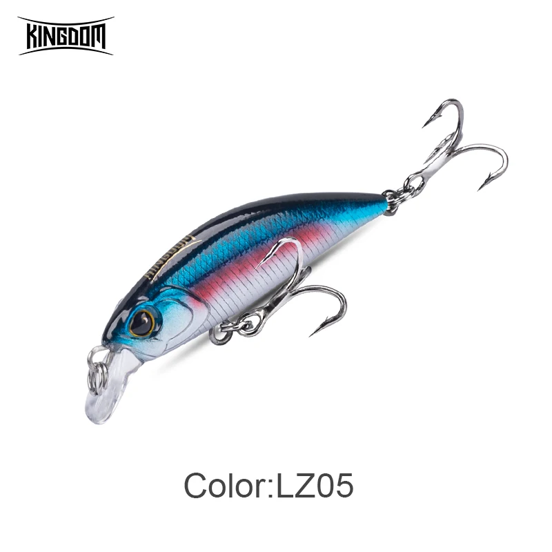 Kingdom Sinking Minnow Angelköder, 45 mm, 60 mm, weit werfender künstlicher harter Wobbler, Wobbler, schlanker Körper, harte Köder für Forellenbarsch