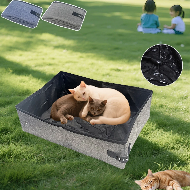 

Waterproof Foldable Cat Litter Box for Travel Oxford Cloth Durable Dog Toilet Tray Open Cat Toilet Cat Litter Box Pet Supplies
