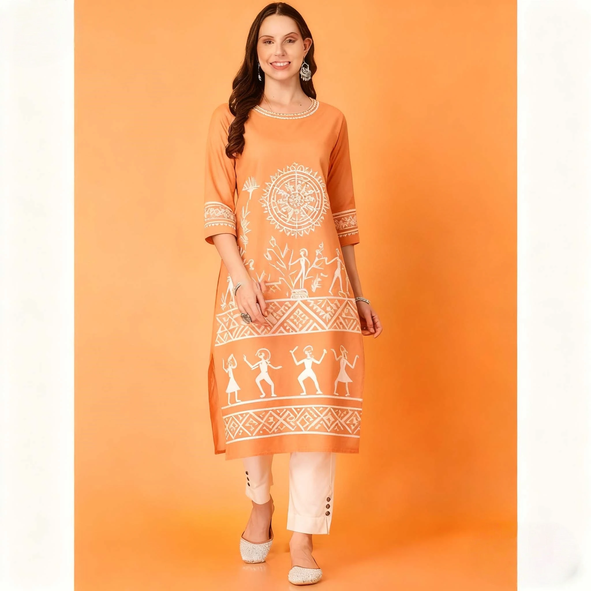 Muslim Dress Kurt Women's Fashionable Straight Tube National style Slit hem Multiple National Style Robe Abito Donna Musulmana