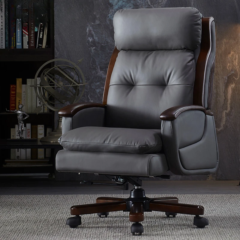 

HSN reclining boss chair office leather seat president home computer comfortable sedentary cowhide class chair