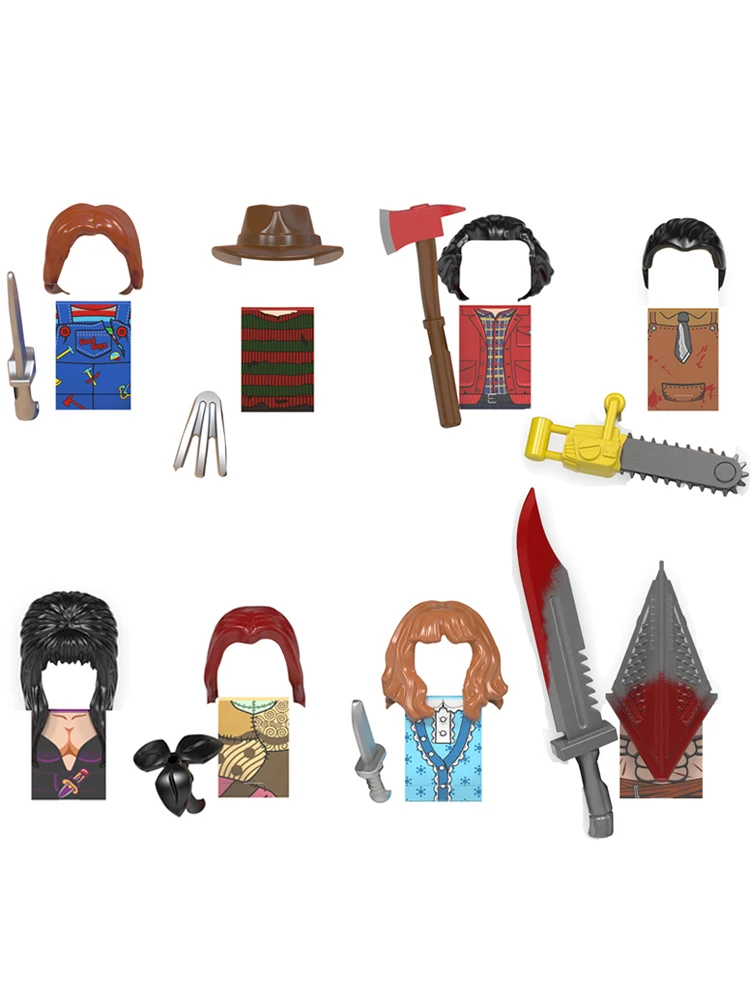 Horrorfilm Mini Bouwblok Poppen Actiefiguren Steentjes Montage Speelgoed voor Kinderen - afbeelding 2