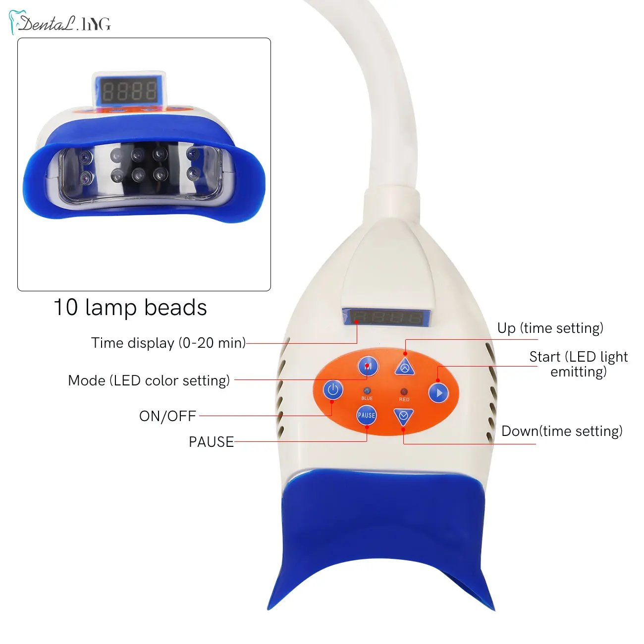 Dental Cold Light Lamp 3Color Teeth Whitening Machine Bleaching Accelerator Device LED Light Dentistry Tool With Screen