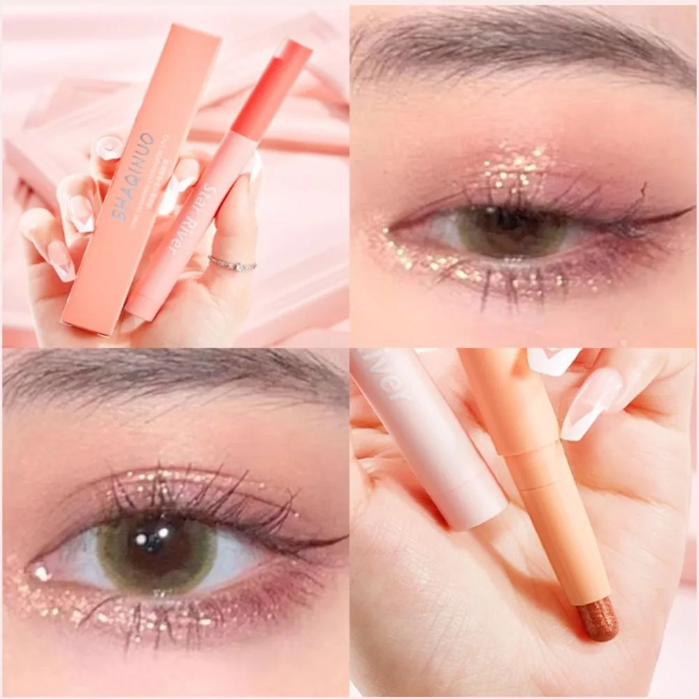 Bâton d'ombre à barrage à paillettes de diamant pour femmes, crayon de fard à barrage nacré durable, miroitant, stylo imperméable à haute brillance, cosmétique