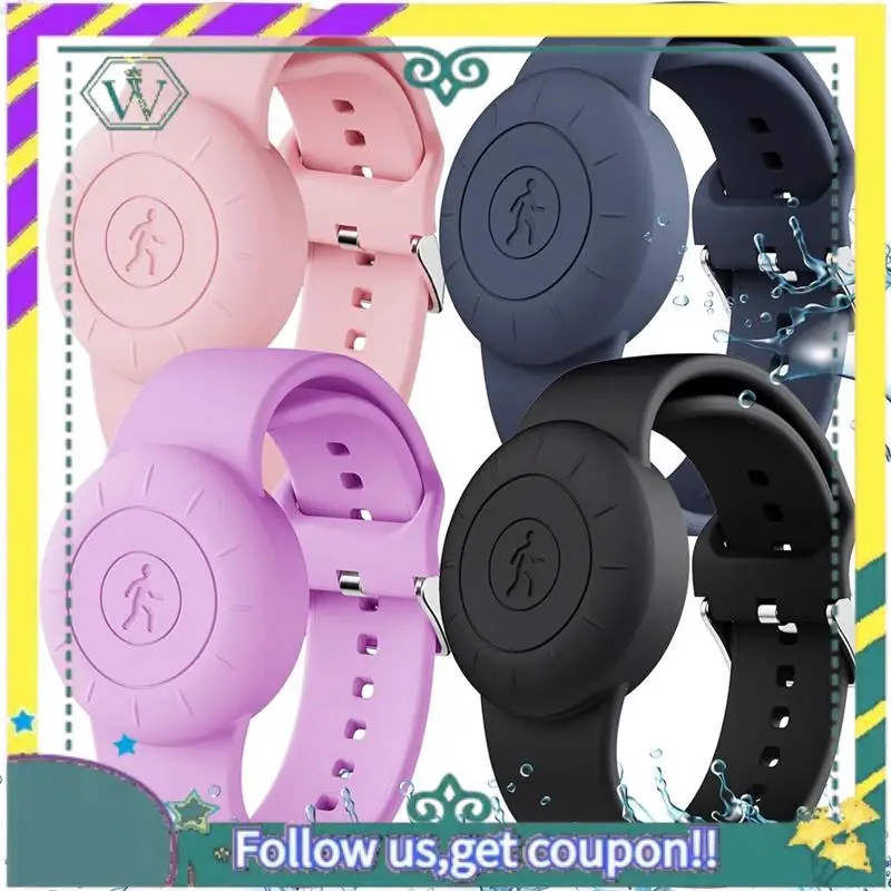 

A28Q-4 Pcs For Airtag Wristband Kids Silicone Waterproof Case Bracelet Children For Airtags Case Watch Band