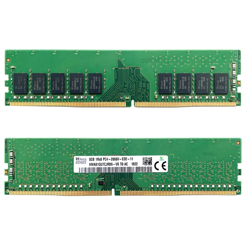 SK Hynix DDR4 RAM 8GB 2666MHz 1Rx8 PC4-2666V Desktop Memory UDIMM
