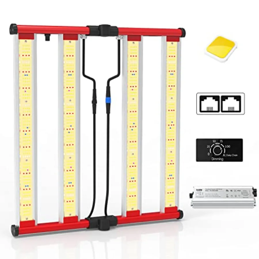 

240W LED Grow Lights UV IR for Indoor Plants with 780PCS Diodes Daisy Chain Foldable Dimmable Full Spectrum Commercial Hydropon