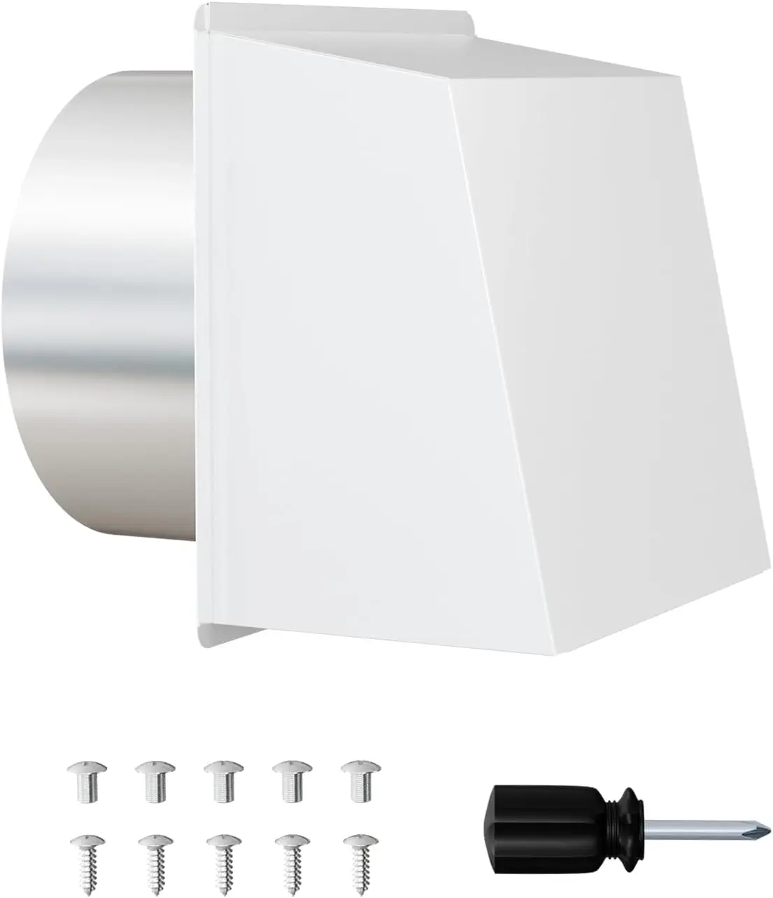 

10-дюймовая белая вытяжная решетка с сеткой и заслонкой для сушильных машин, кухонных вытяжек и наружной вентиляции воздуха