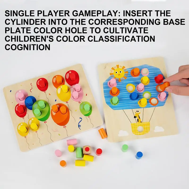 Wooden Montessori Toys Color Sorter Recognition Game Fine Movement Training Learning Educational Toys For Childrens