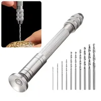 0.8-3.0mm Mini Hand Drill Woodworking Tools Drilling Rotary Tool Manual Twist Drill Bit Watchmaker Pin Vice Watch Repair Tools
