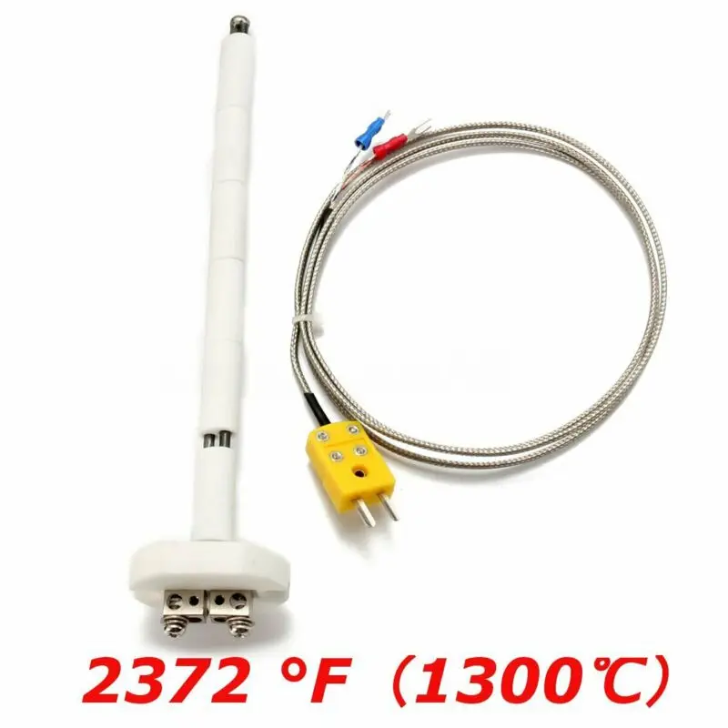 1 Set Universal K-Type Thermocouple Block Ceramic Kiln Probe 2372/1300 Degree F/C 11G High Temperature Controller Tools