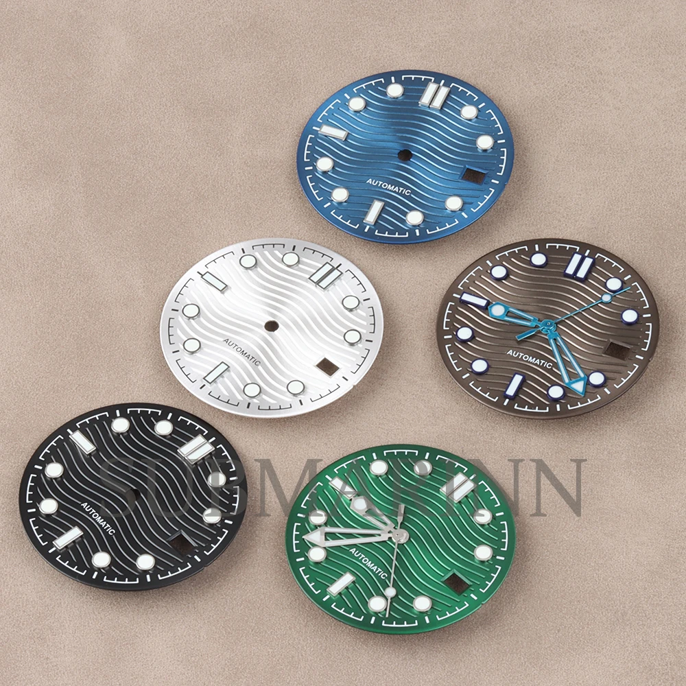 

31mm Diameter Dial 3 O'Clock Green Luminous Dial Hands for Seamaster 300 Nh35 Nh36 Movement Watch Modified Parts Replacements