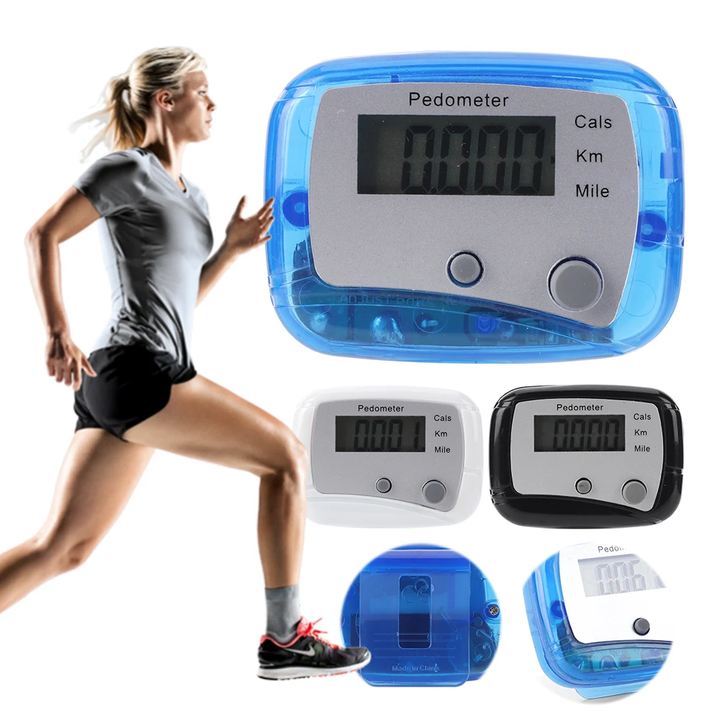 Walking Pedometer Clip On Step Counter Multi-Function Portable Pedometer Mile Kilometer Calorie Calculation for Walking Running