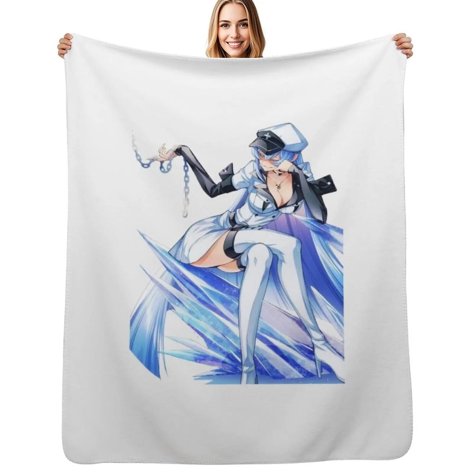 

Esdeath manga Waifu : Akame ga Kill Throw Blanket Flannels Soft Plush Plaid for winter Beautifuls Blankets