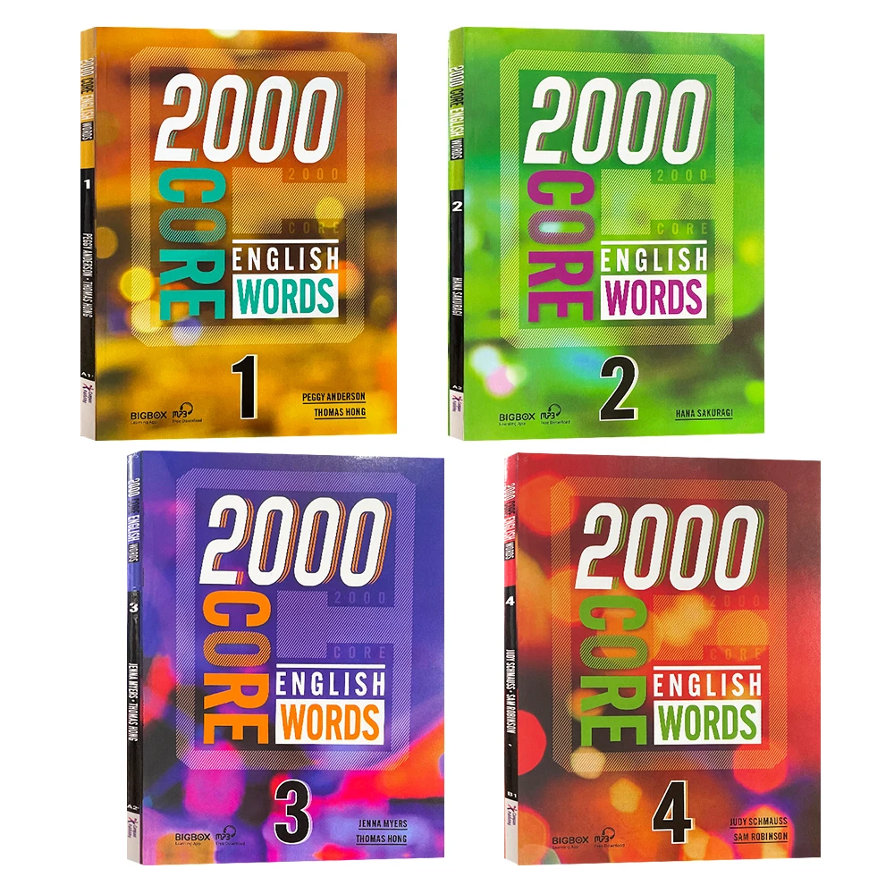 

2000 Core English Words Level 1-4 Vocabulary Series Primary School Common Dictionary Books Livros for Kids Learning English