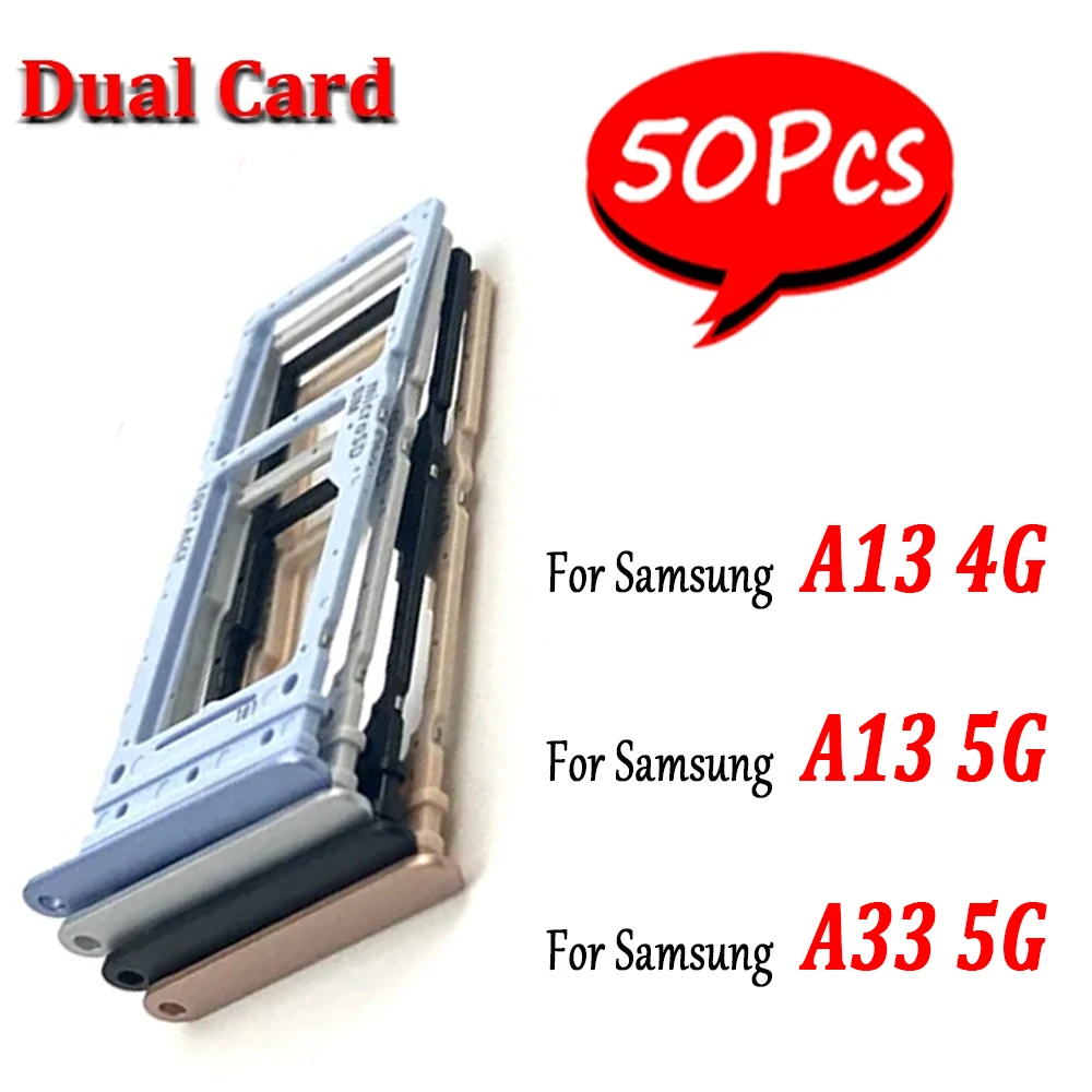 50Pcs， Replacement Phone SIM Card Tray Chip Slot Drawer Holder Adapter For Samsung A13 4G / A13 5G / A33 5G Dual Card