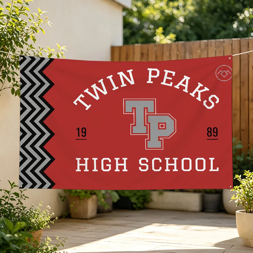 TV T-Twin Peaks Flag Personalized Banner For Sports Matches Games Parade Rally Holiday Festival Backyard Balcony Club Bar Decor