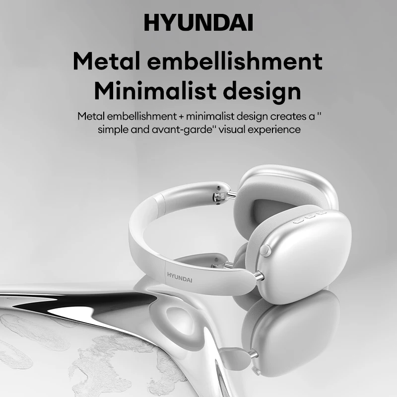 HYUNDAI MusPods-Max Over Ear Headphones 36h Long Battery Life 40mm Driver ENC Noise Cancellation Headset HiFi Sound