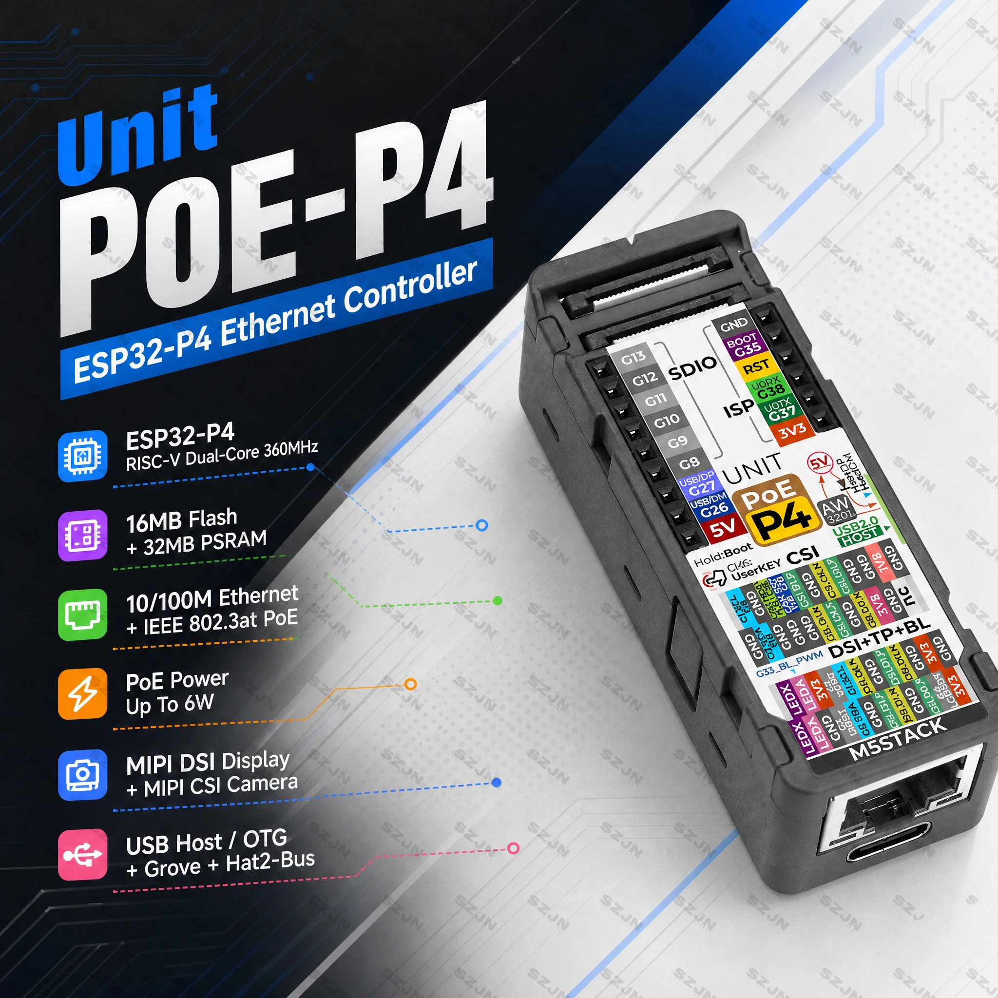unita-m5stack-poe-p4-esp32-p4-scheda-di-sviluppo-ethernet-poe-16mb-flash-32mb-psram-mipi-dsi-csi-usb-host-edge-computing-arduino