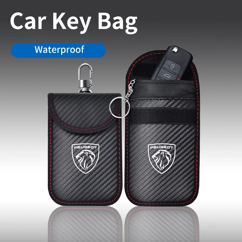 Car Key Case Signal Blocker Bag RFID Shielding Pocket For Peugeot 508 407 2008 5008 307 308 3008 206 207 208 107 106 205 4008 30