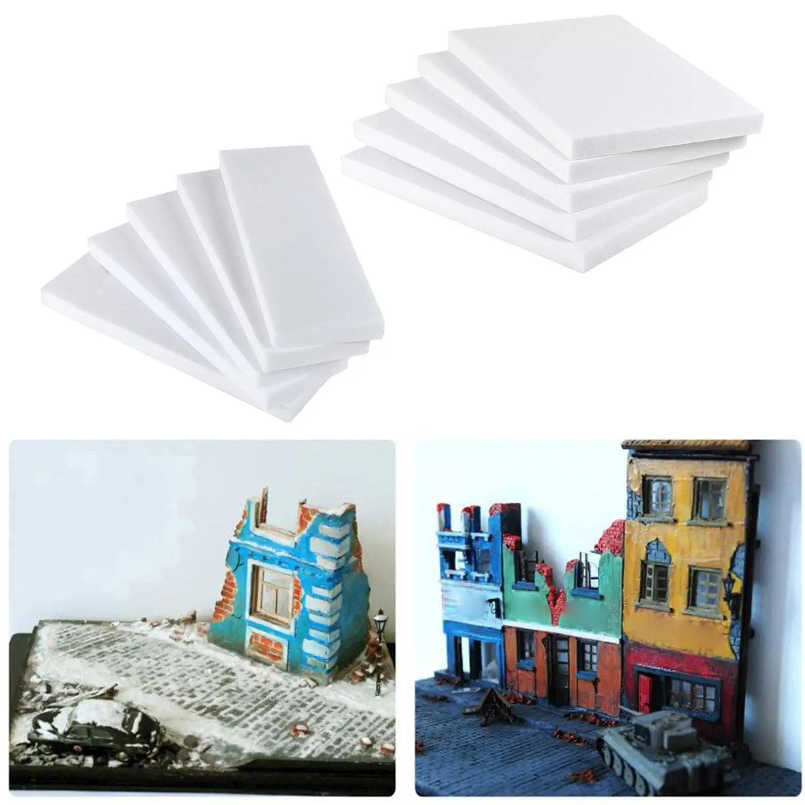 5 Pieces Foam Board Diorama Base Foam Rectangle Blocks for DIY Sculpture Building Mountains Hobby Arts Crafts Miniature Garden