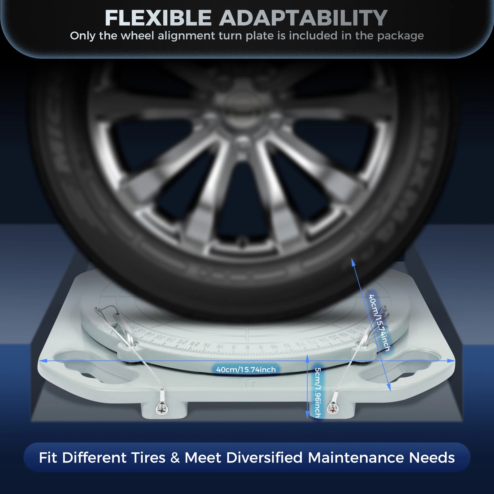 2Pcs Professional Wheel Alignment Turn Plates 3T/6613lbs Capacity, for Auto Lift Groove, Car Truck Vehicle Service