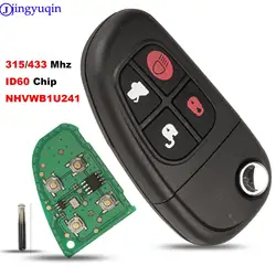 Jingyuqin llave remota con tapa automática de 4 botones para Jaguar x-type S-type 1999-2009 XJ XJR 2002-2008 315/433MHz con chip 4D60