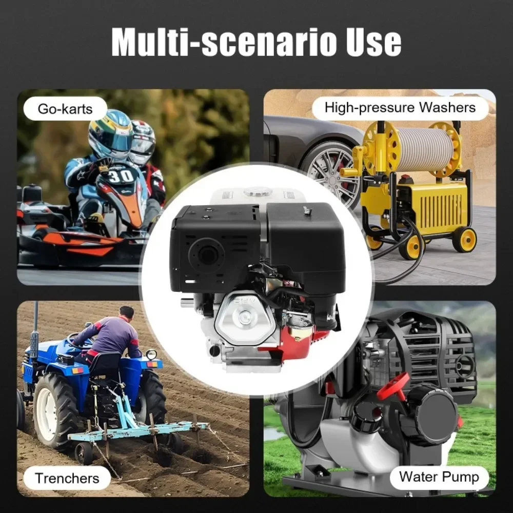 15 HP 420cc 4-Stroke Gas Engine OHV Horizontal Gas Engine Pull Start Go Kart Motor Recoil with Silencer Gasoline Motor Engine