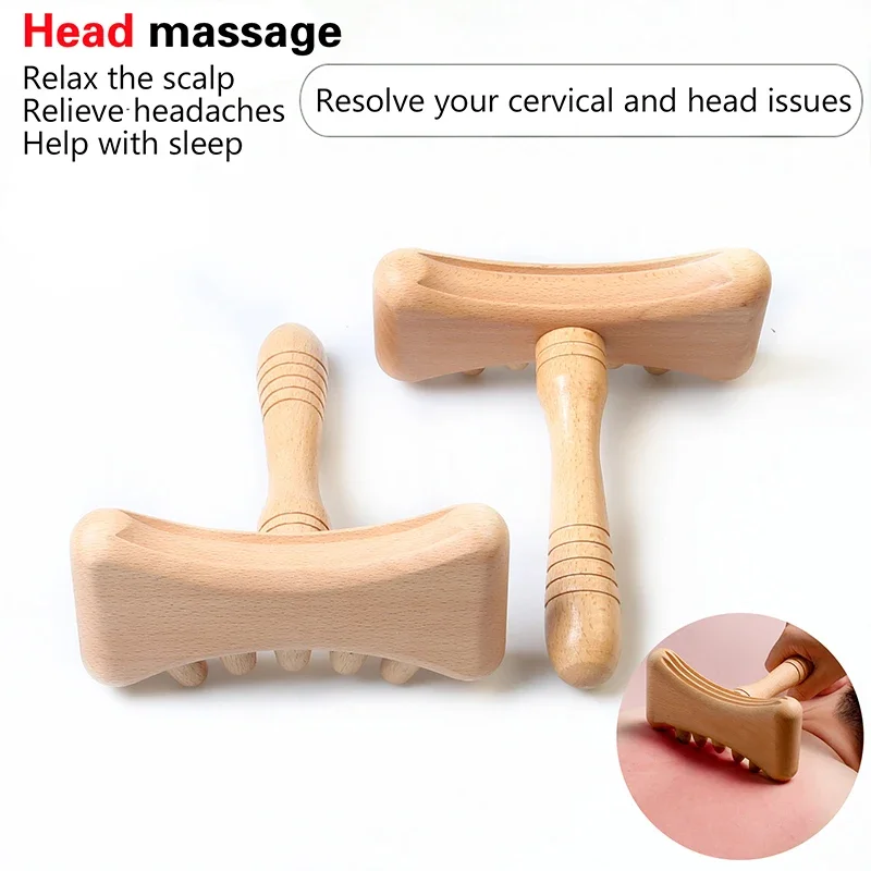 

1PCS Wood Massage Stick Wooden Therapy Massage Tools Home Gua Sha Lymphatic Drainage Tool Relieve Muscle Soreness Anti Cellulite