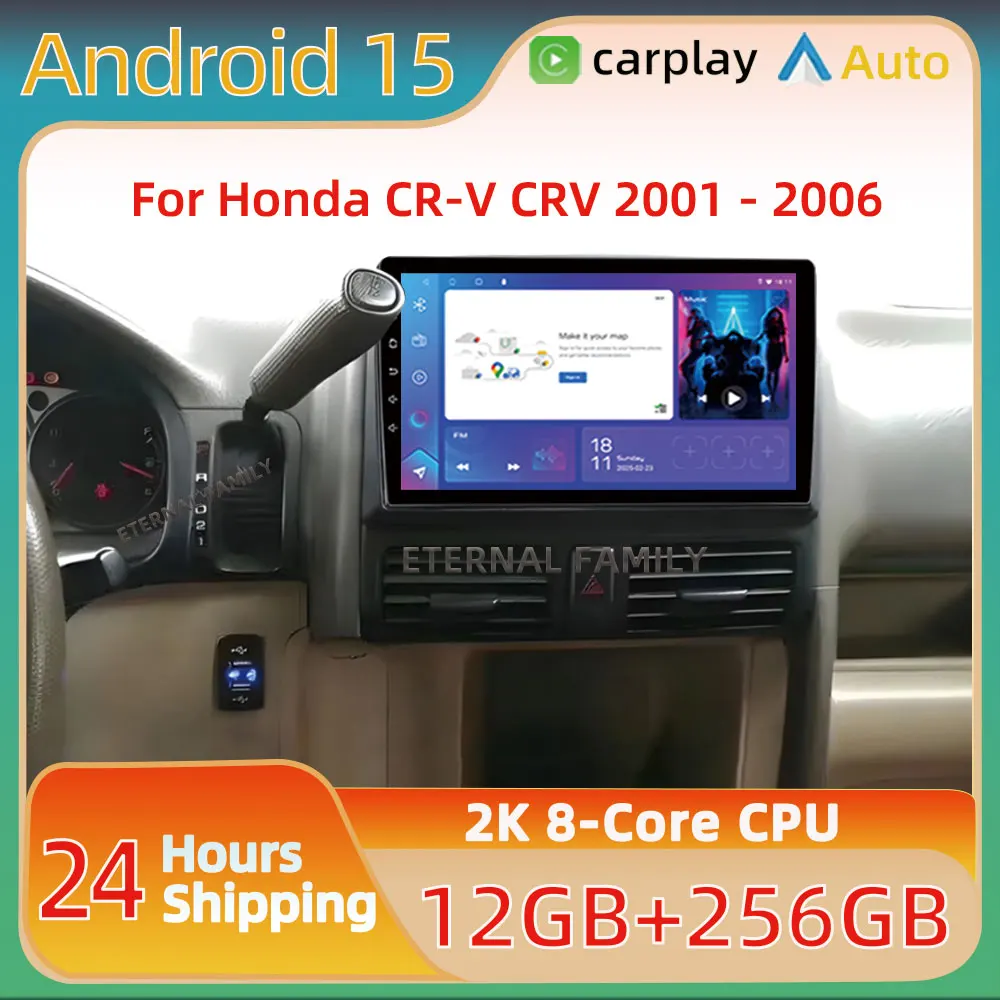 

Car radio Android 15 For Honda CR-V CRV 2001 -2006 Multimedia Video Player Navigation GPS Stereo Wireless Carplay DSP 4G WIFI 5G