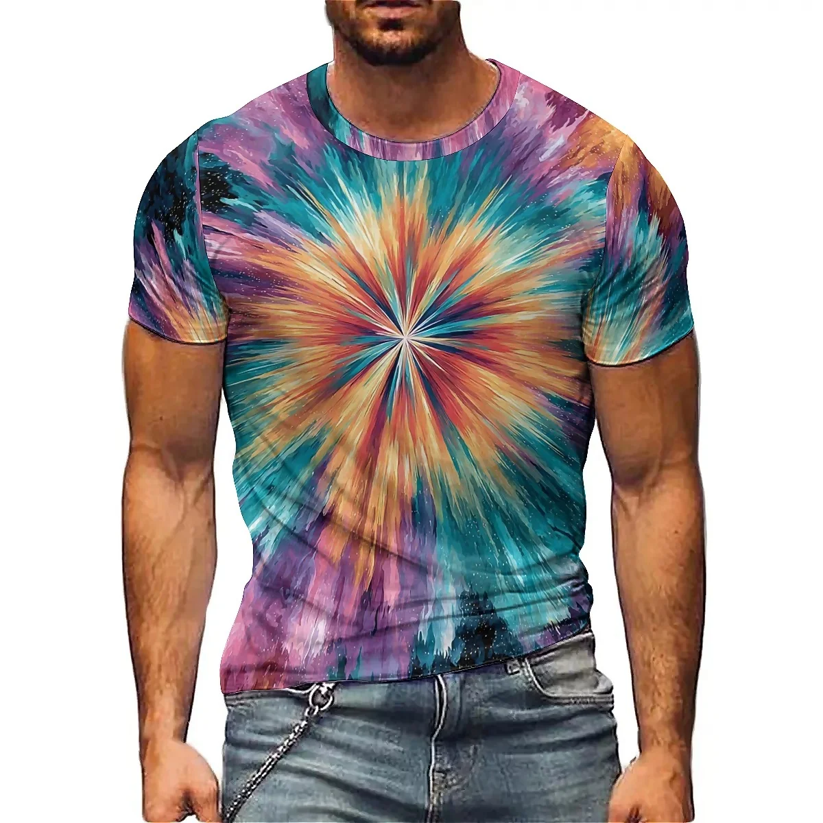 

Christmas Dynamic Print Men's 3D Printed Short-Sleeve T-Shirt - 3D High-Quality Printing Top