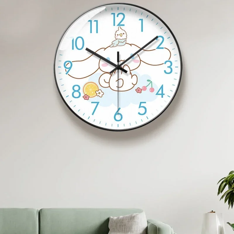 Cinnamoroll Quartz Clock Wall Clock Girls School Boys Princess Room Kawaii Clock Home Bedroom Children's Room Mute anime figure