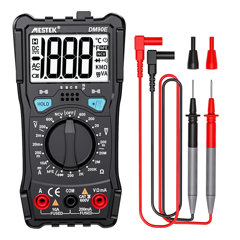 DM90E Multimeters Digital Multimeter Auto Range Tester Multimetre  220V Voltmeter 1999 Counts With Temperature Probe Multitester