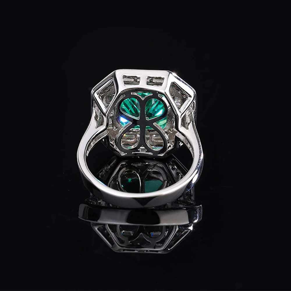 2023 New Trend 100% 925 Sterling Silver 10*10mm Square Emerald Sapphire Rings for Women Gemstone Wedding Party Fine Jewelry Gift