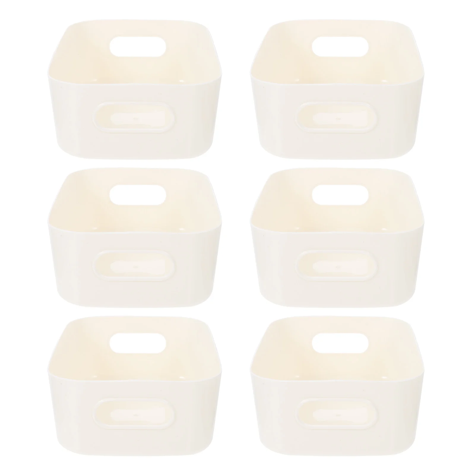 6 Pcs Desktop Storage Box Decor Basket Bins with Lids Living Room Housewarming Gift Small