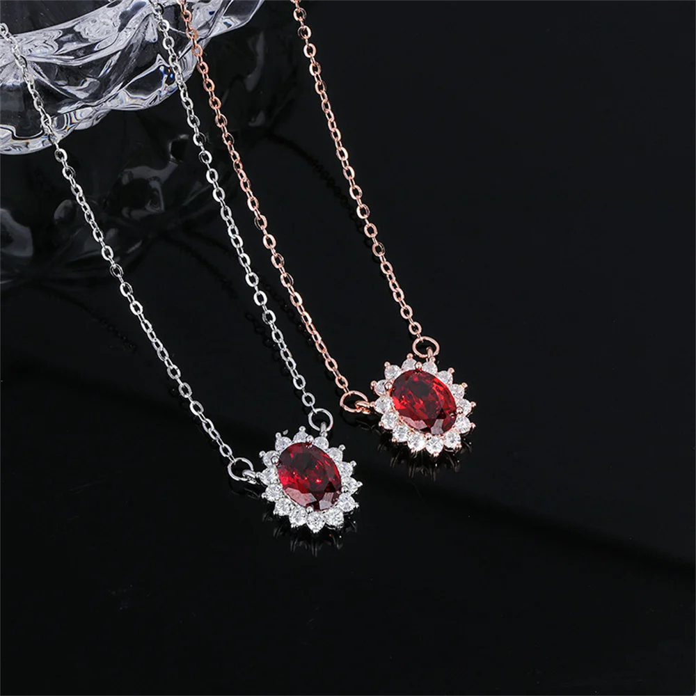 

Корейский воротник S925 — винтажный голубиный кровавый рубин, французская роскошь, женский воротник с нишевым цирконом