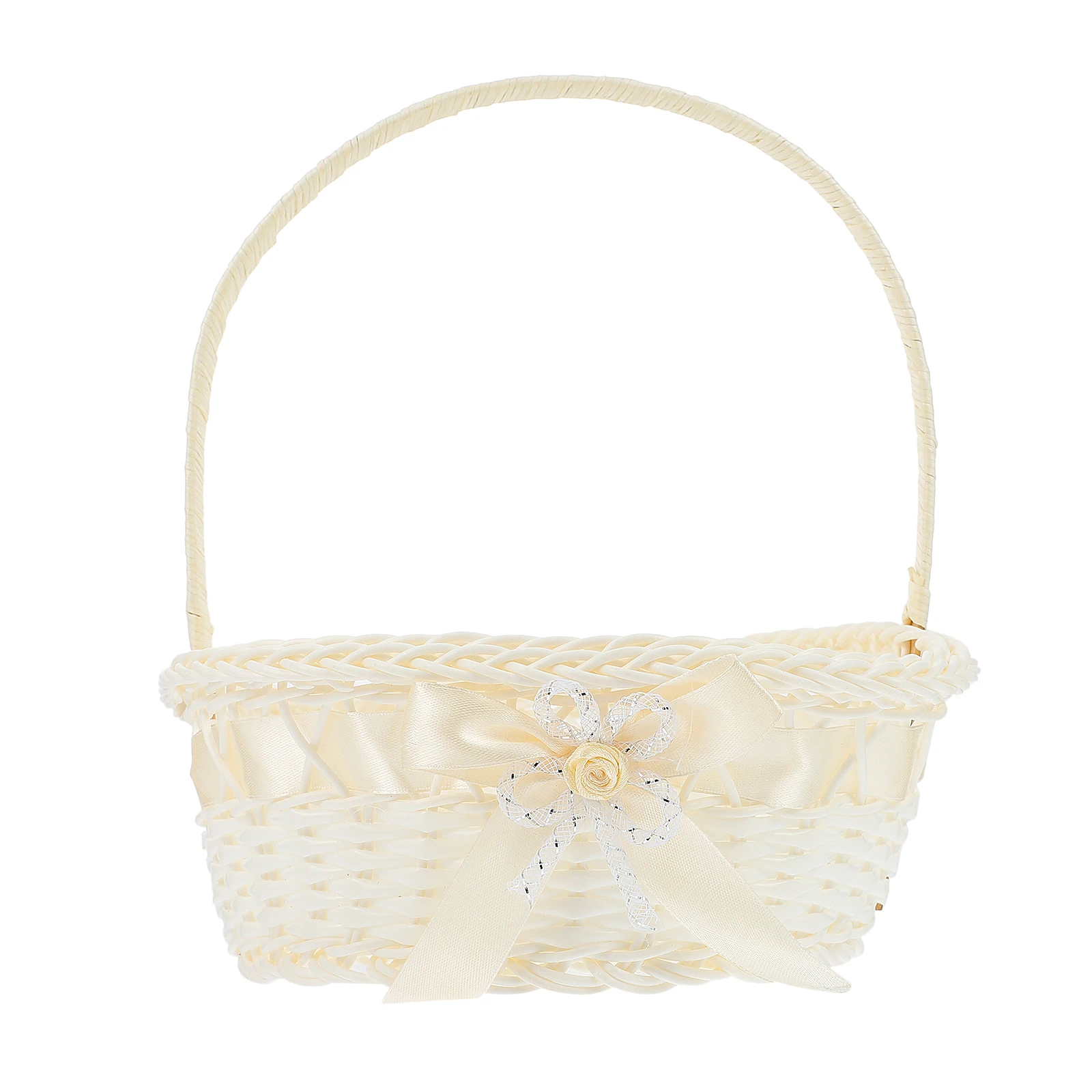 

Woven Flower Decorative Storage Baskets Portable Picnic Small Medium Beige Home Mini Flower Basket Party Wedding