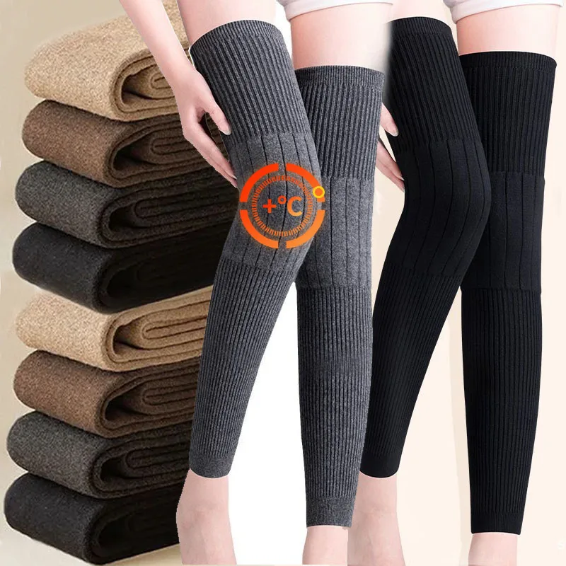 

Double-layer Winter Knee Cover Protecter Cotton Velvet Warm Knee Pads Thicken Leg Warmer Coldproof Non-Slip Thermal Leg Sleeves