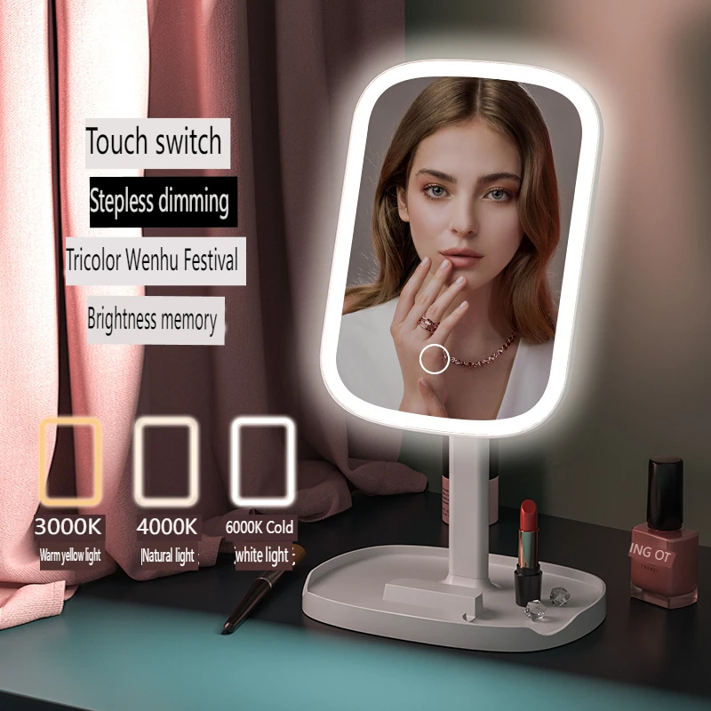 

Smart Desktop Plastic with Light Led Mirror Portable Charging Gift Makeup Mirror Makeup Mirror Hd Mirror