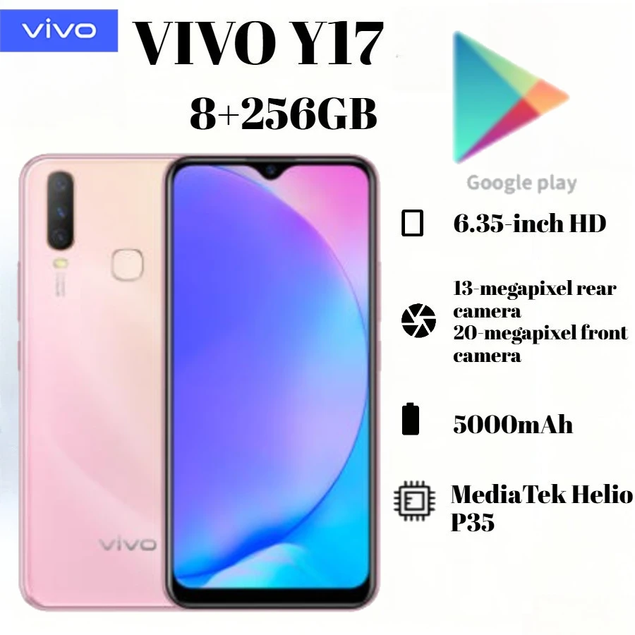 2026 vivo Y17 4G Smartphone, 6.35-inch HD+ LCD screen, 5000mAh high-capacity battery, 3.5mm headphone jack