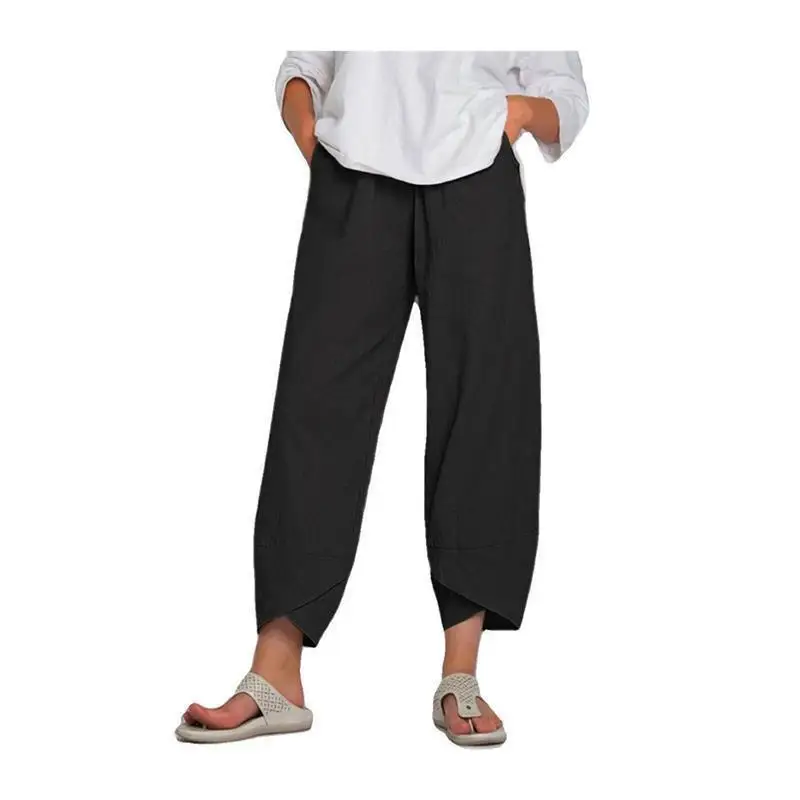 Pantaloni casual taglie forti S5XL Pantaloni larghi a vita alta con campana Bot Pantaloni da donna casual comodi e larghi da donna