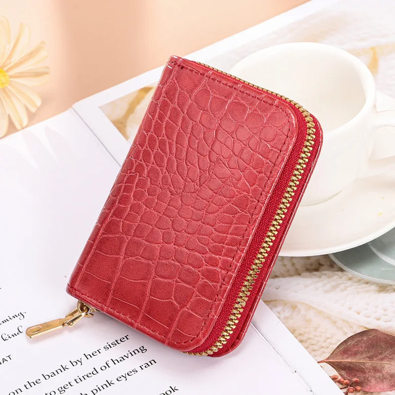 Women Short Wallets PU Leather Female Plaid Purses Nubuck Card Holder Wallet Fashion Woman Small Zipper Wallet with Coin Purse