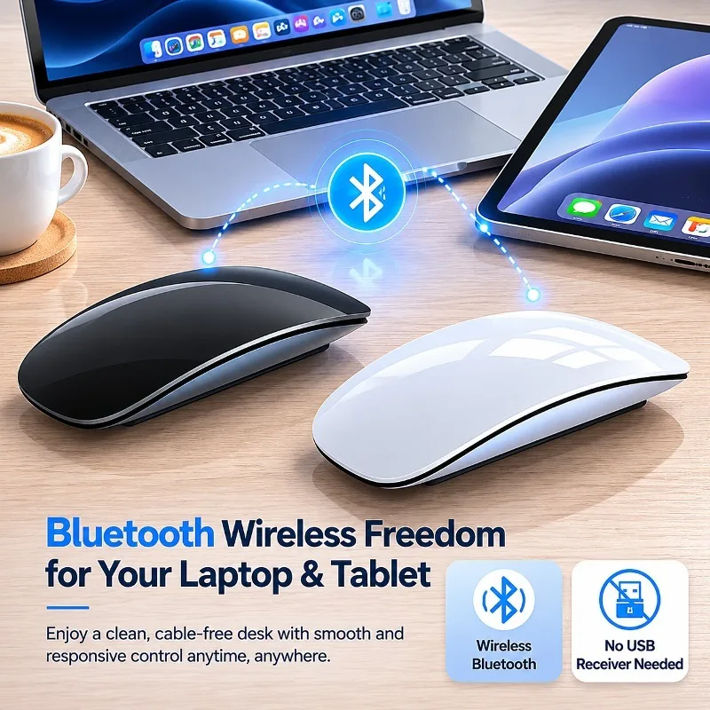 Original Wireless Magic Mouse For Apple Macbook Pro Air Microsoft Laptop Mac Tablet PC iPad Bluetooth 5.0 Ultra-thin Touch Mouse