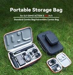 Portable Case Waterproof Bag Charger Battery Base Carrying Storage Handbag for DJI Osmo Action 5 Pro 4/3 Camera Accessories