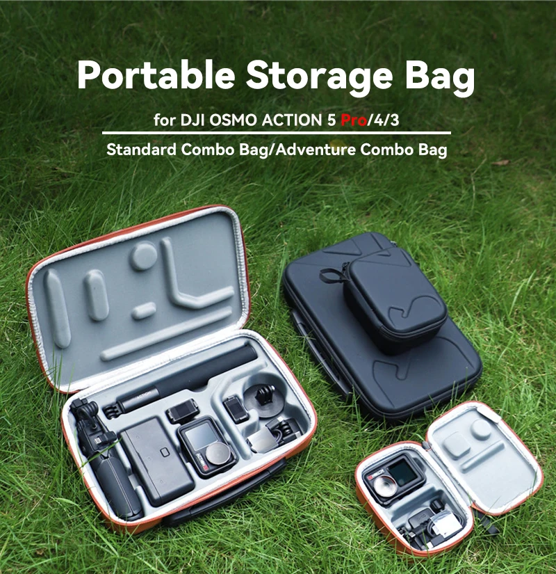 Portable Case Waterproof Bag Charger Battery Base Carrying  Storage Handbag for DJI Osmo Action 5 Pro 4/3 Camera Accessories