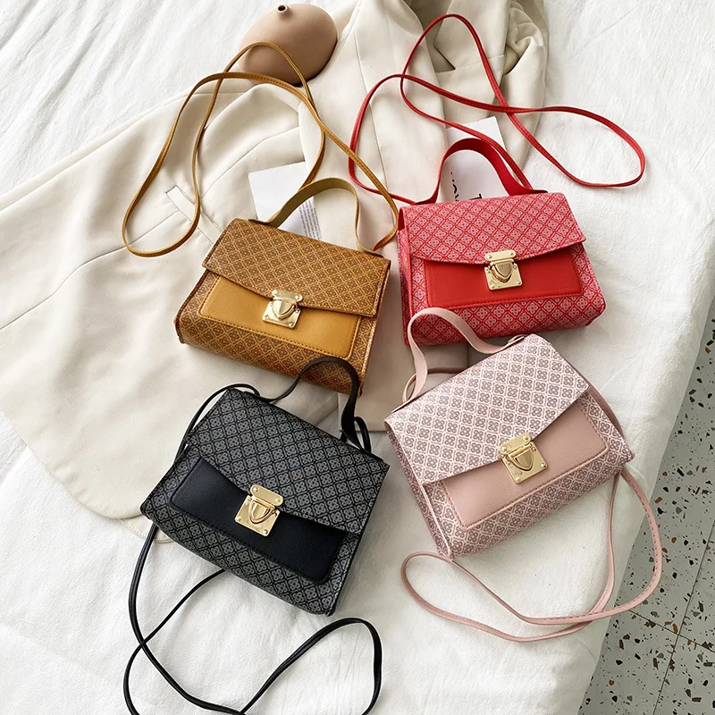 

new versatile handheld small square bag fashionable vintage one-shoulder women's bag cross-body bag simple small bag 2023 trend