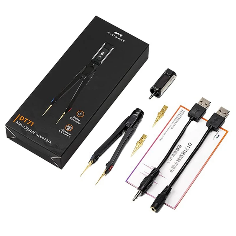 

Portable Digital Smart Tweezers DT71 LCR Meter Signal Generator Debugging Reparing Tool OLED Display Retail