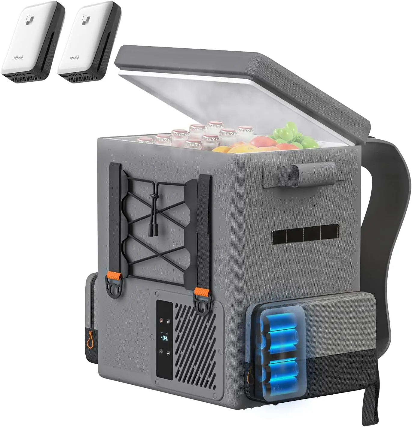 

Frozen Pack 12V Car Refrigerator & Electric Cooler, 21QT/20L Portable Fridge (-4-68℉), Battery Powered Compressor Cooler for