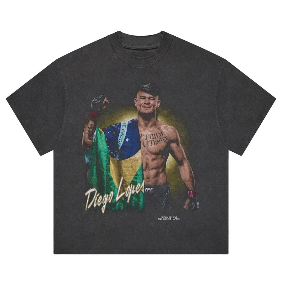Camiseta Heather Black Diego Lopes Make It Happen Boxy para hombre, sencilla, elegante, informal, transpirable, adecuada para actividades al aire libre