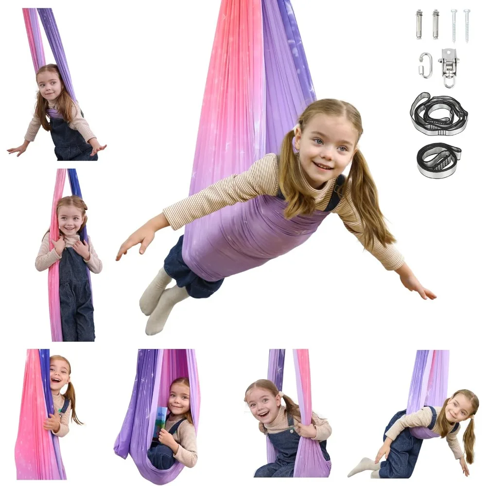 Sensory Swing, Sensory Swing for Kids & Adults, Indoor & Outdoor Sensory Swing, Double Layer Therapy Cuddle Swing for Kid