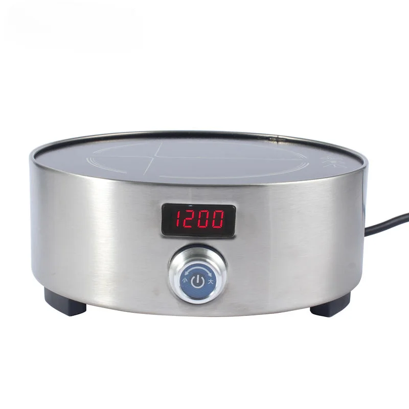 1.2KW Electric Pottery Stove No Radiation Tea Stove Glass Pot Water Boiler with Timer Stainless steel Waterproof surface 220V